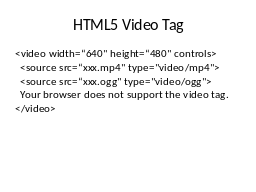 HTML5 Video Tag